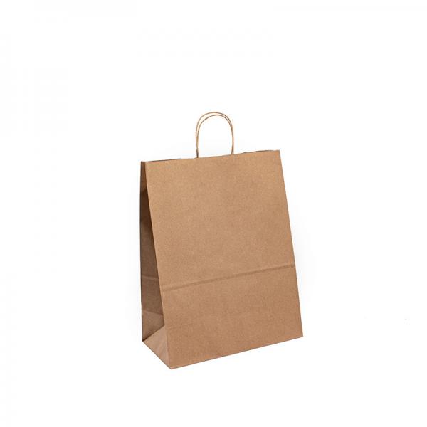 Quality Recycled Grocery Shopping Brown Kraft Paper Bags With Handles for sale