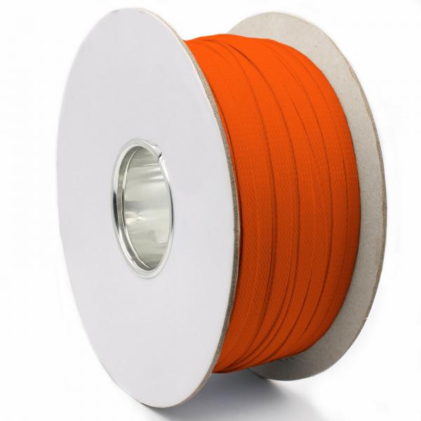 Quality Orange Color Light Weight PET Expandable Braided Sleeve Flexible And Abrasion for sale