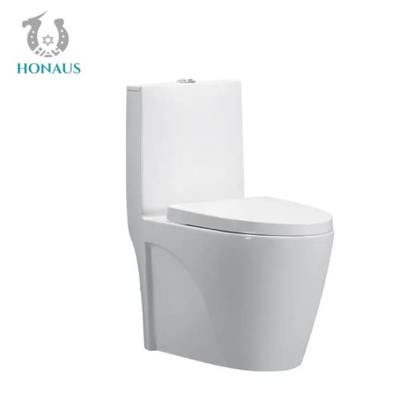 Quality CE Modern Dual Flush Elongated One Piece Toilet Bowl Luxury Smooth Glazed for sale