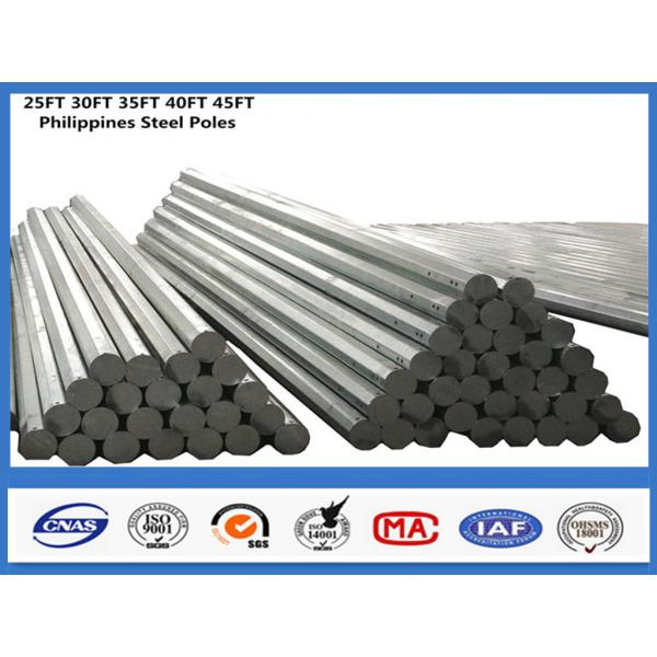 Quality 30FT 35FT Hot Dip Galvanized Steel Pole in 500kgs Design Load 69KV Power for sale