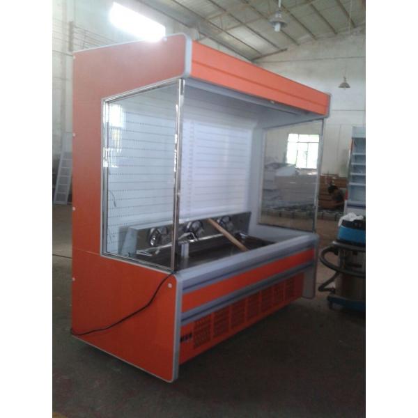 Quality Fruit Display Multideck Open Chiller Fortified Wheels 2～10℃ With Night Curtain for sale