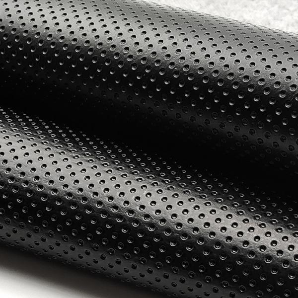 Quality Black Semi Perforated Faux Leather PVC Material For Car Interior for sale