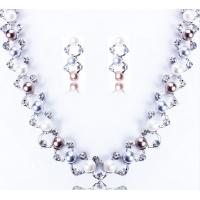 China Bright gold diamond luxury imitation pearl necklace / bridal jewelry sets necklace set factory