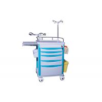 China Updated Model Emergency Cart  ABS Plastic Medical Trolley With Drawers IV Pole  (ALS-ET118N) factory