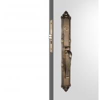 Quality Antique Brass Door Handles Single Cylinder Luxury Handleset Zinc Alloy for sale