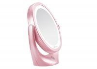 China Two - Sided Lighted 5 Magnification LED Cosmetic Mirror With Wide Angle For Residential factory