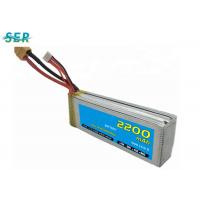China Square Shape Remote Control Car Battery Packs , RC Boat Battery 25C 11.1V 2200mAh for sale