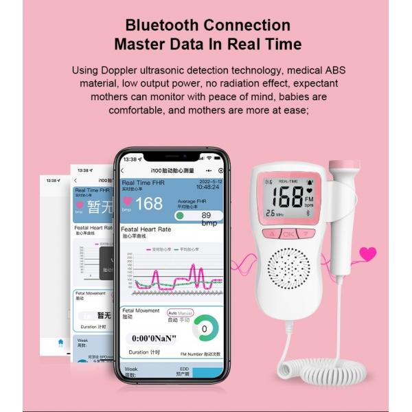 Quality Portable Doppler Monitor Fetal Doppler Machine Baby Heartbeat Monitor For for sale