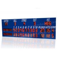 Quality Professional LED Baseball Scoreboard With Blue Frame Cabinet 1400mm*3800mm*100mm for sale