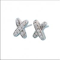 China X Shape 925 Moissanite Stud Earrings Sterling Silver Jewelry factory