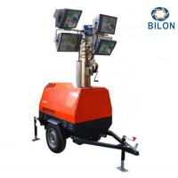 China Trailer Type IP65 7m Mobile Lighting Tower For Outdoor Oversized Fuel Tank Design for sale