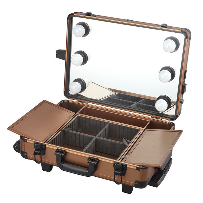 China Large Capacity Makeup Case With Mirror And Lights For Makeup Manicure And Beauty Salon factory