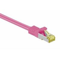 Quality Flexible PVC Jacketed RJ45 Cat7 Cable Cat 7 Ethernet Patch Cable Pink 300Volt for sale