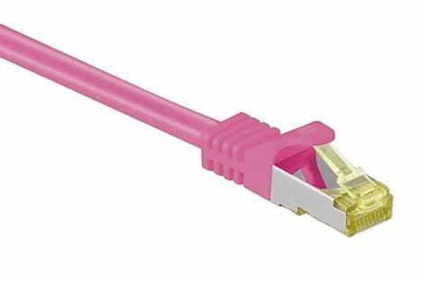 Quality Flexible PVC Jacketed  RJ45 Cat7 Cable Cat 7 Ethernet Patch Cable Pink 300Volt for sale
