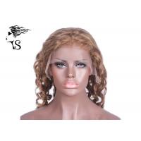 China Fashion Blonde Full Lace Curly Human Hair Wigs Brazilian / Malaysian / Peruvian Hair factory