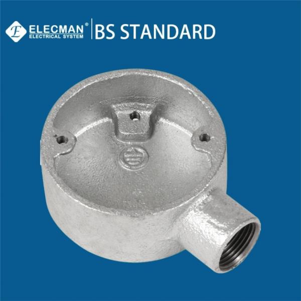 Quality BS4568 20mm-32mm Malleable Iron Boxes Terminal Outlet Box One Way Type for sale