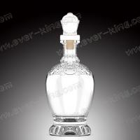 Quality Heavy Base Luxury 1500g 1 Liter Glass Liquor Bottles for sale