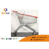 China Zinc Plated Four Wheel Shopping Trolley Large Dimension Shopping Cart Trolley factory