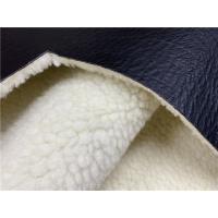 China Soft Embossed Pu Leather Black Pu Bonded White Faux Fur For Garment / Coat factory