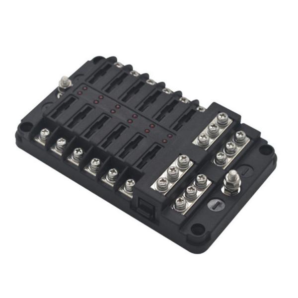 Quality 12-Way Blade Fuse Blocks 30A ATC 12 Way Fuse Holder With Ground Negative Bus LED for sale