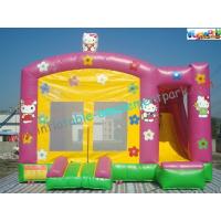 China Hello Kitty Rent Inflatable Bouncer Slide , Castle With Slide For Childrens factory