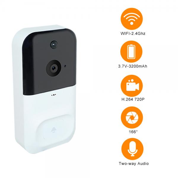 Quality High Sensitivity 128G Smart Video Doorbell Tuya Chime 3 To 5 Meter PIR for sale