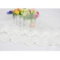 China Off White Cotton Embroidered Lace Trim For Sewing Clothes / DIY Wedding Dress Decoration for sale