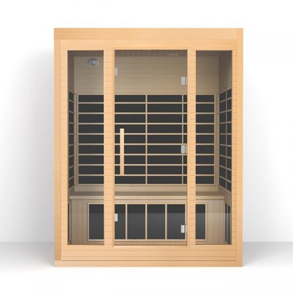 Quality Red Cedar 3 Person Sauna Indoor Traditional Sauna with Led Physiotherapy Light for sale