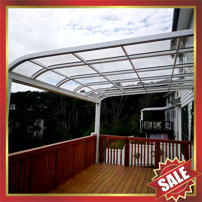 China outdoor villa building patio gazebo balcony anti UV sun aluminum polycarbonate pc awning canopy canopies cover shelter for sale