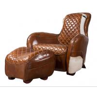 China Defaico Saddle Leather Chair And Ottoman Antique Leather Armchairs factory