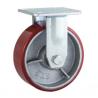 China heavy duty caster red polyurethane wheel cast iron castor 6 inch factory