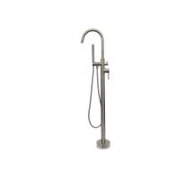 China Modern Free Standing Bathtub Shower Mixer Taps Floor Mounted Tub Shower Faucets With Hand Sprayer  Dual handle fuacet factory