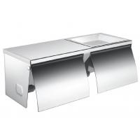 China Bathroom Accessories Stainless Steel Manual Decorative Paper Towel Dispenser Double paper holder with phone shelv factory