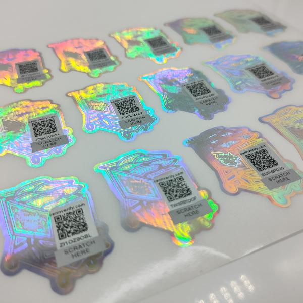 Quality FDA Anti Counterfeit Label 80 Microns 3D Holographic Stickers PE Film for sale