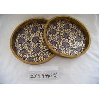 China Retro Metal Printed Entryway Table Wooden Food Tray factory