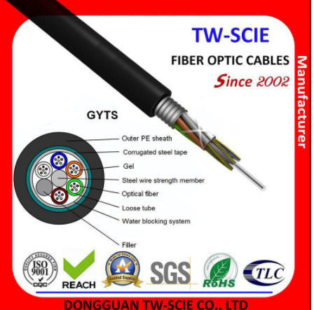 Quality 2-144 Core G652D Steel Wire Armoured Fiber Optic Cable For Communcation for sale