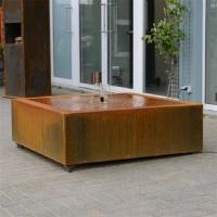 China Decoration Outdoor Square Metal Wate Table Corten Steel Garden Water Fountain factory