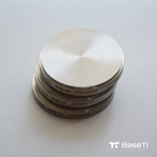 Quality 98mm X 20mm 22mm 24mm Titanium Disk ASTM F136 Gr 5 Ti6Al4V Medical For Implants for sale