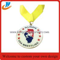 China USA Wrestling gold medal,Custom award Wrestling metal medal with ribbon factory