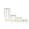 China Stainless Steel Jewelry Display Stands White PU Leather Jewelry Store Showcases factory