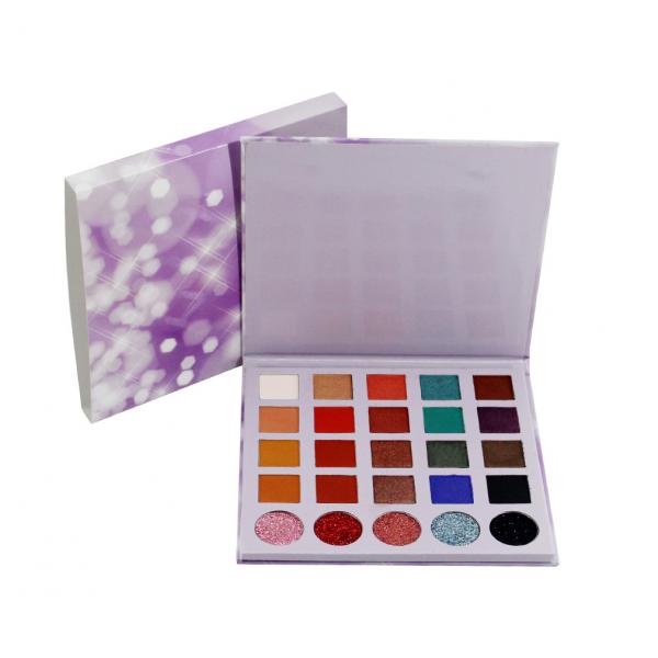 Quality 25 Color High Pigment Private Label Glitter Eyeshadow Palette 17.2X16X1.3CM Size for sale