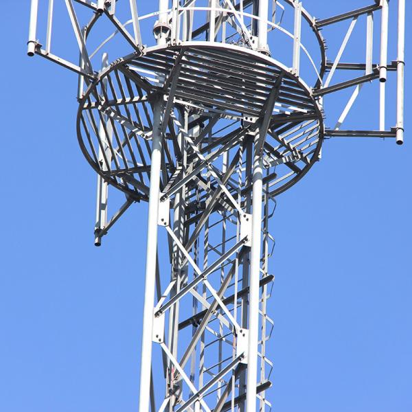 Quality 30m Triangular Tubular Steel Tower , Circular Microwave Communication Tower for sale