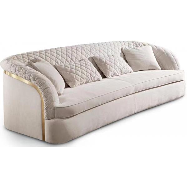 Quality Upholstery Hotel Lobby Furniture White Velvet Couch Multiple Seating Sofa for sale