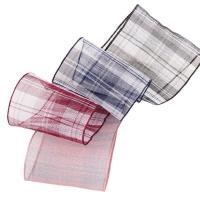 China 6mm-38mm Plaid Polyester Organza Ribbon for Flower Chocolate Gift Packing factory