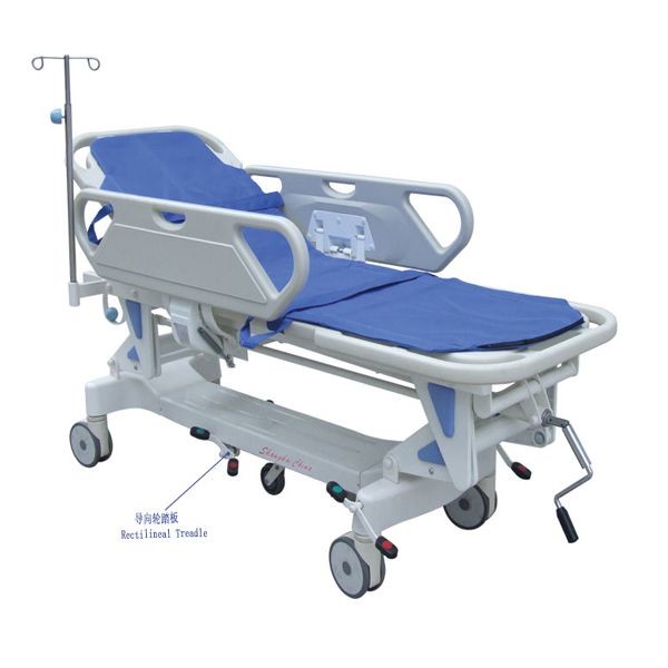 China PP Side Rails Transport Trolley Hospital Patient Transfer Emergency Stretcher Trolley factory