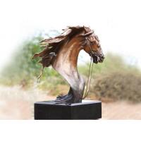 China Handmade Forging Bronze Ferghana Horse Head Garden Statue For Public Decoration factory