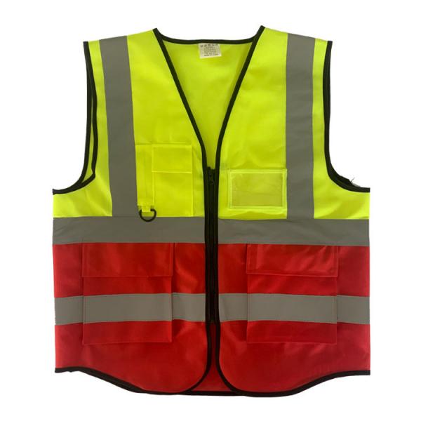 Quality Hi Vis Manufacturer Quality Reflective Zipper Front Safety Vests Customize Logo for sale