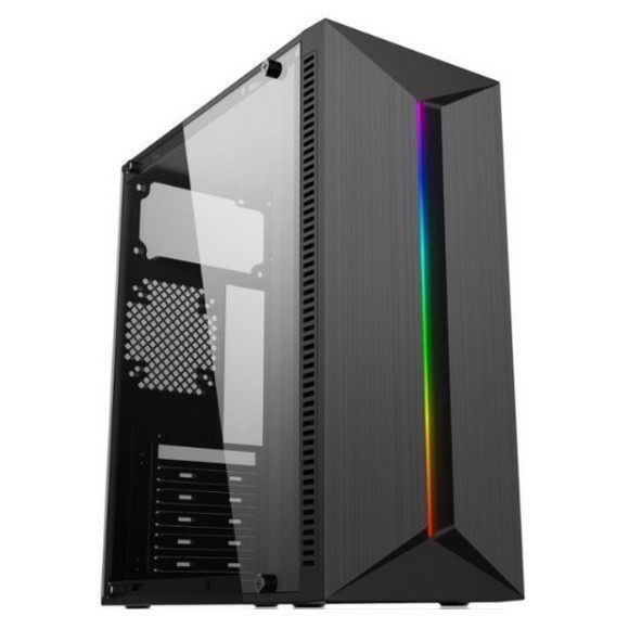 Quality Acrylic Panel ATX Computer Cabinet RGB Gaming PC Case Black Chassis Front ABS Panel With RGB Light Strip for sale