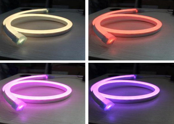 China SMD5050 12V RGB Neon Lights , 14 X 26mm Size Outdoor RGB Flexible Led Neon Tube factory