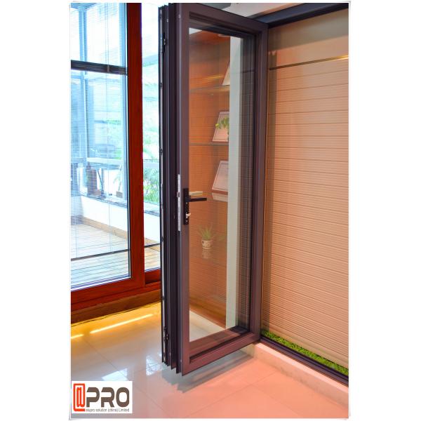 Quality Insulated Glass Accordion Aluminum Sliding Folding Door For Exterior Balcony for sale